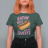 Eatin Beef Blastin' Queefs Funny Hot Dog Adult Humor T Shirt For Women