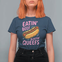 Eatin Beef Blastin' Queefs Funny Hot Dog Adult Humor T Shirt For Women