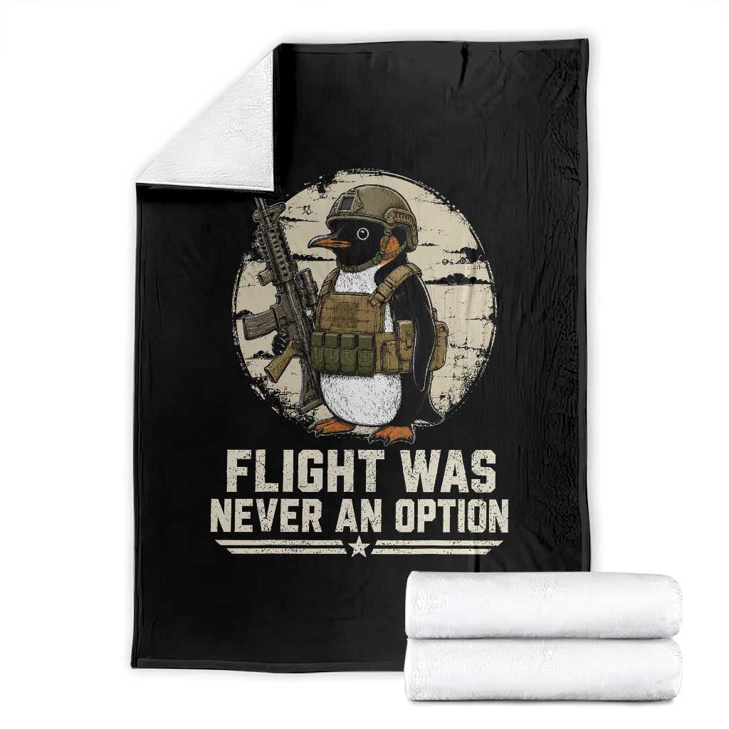 Funny Penguin Flight Was Never An Option Throw Blanket Tactical Penguin Gun Lover