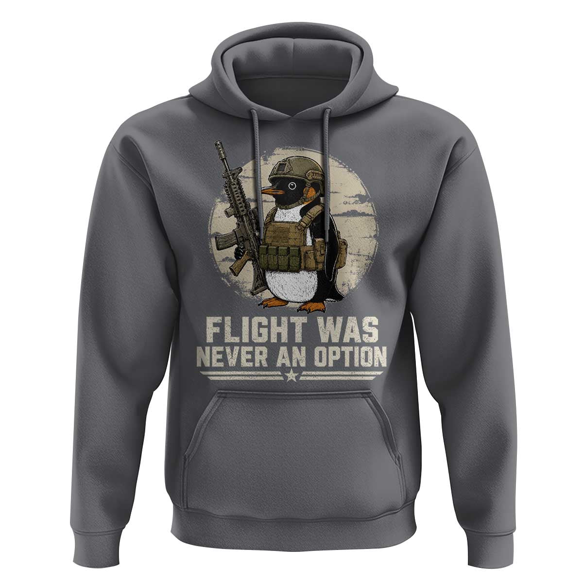 Funny Penguin Flight Was Never An Option Hoodie Tactical Penguin Gun Lover