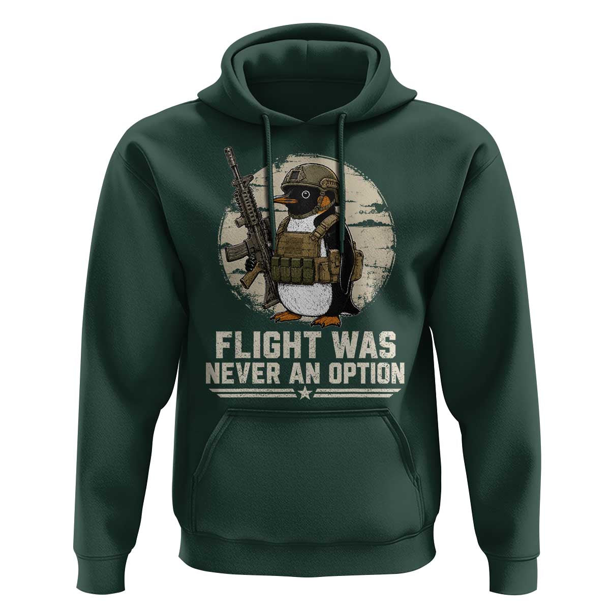 Funny Penguin Flight Was Never An Option Hoodie Tactical Penguin Gun Lover