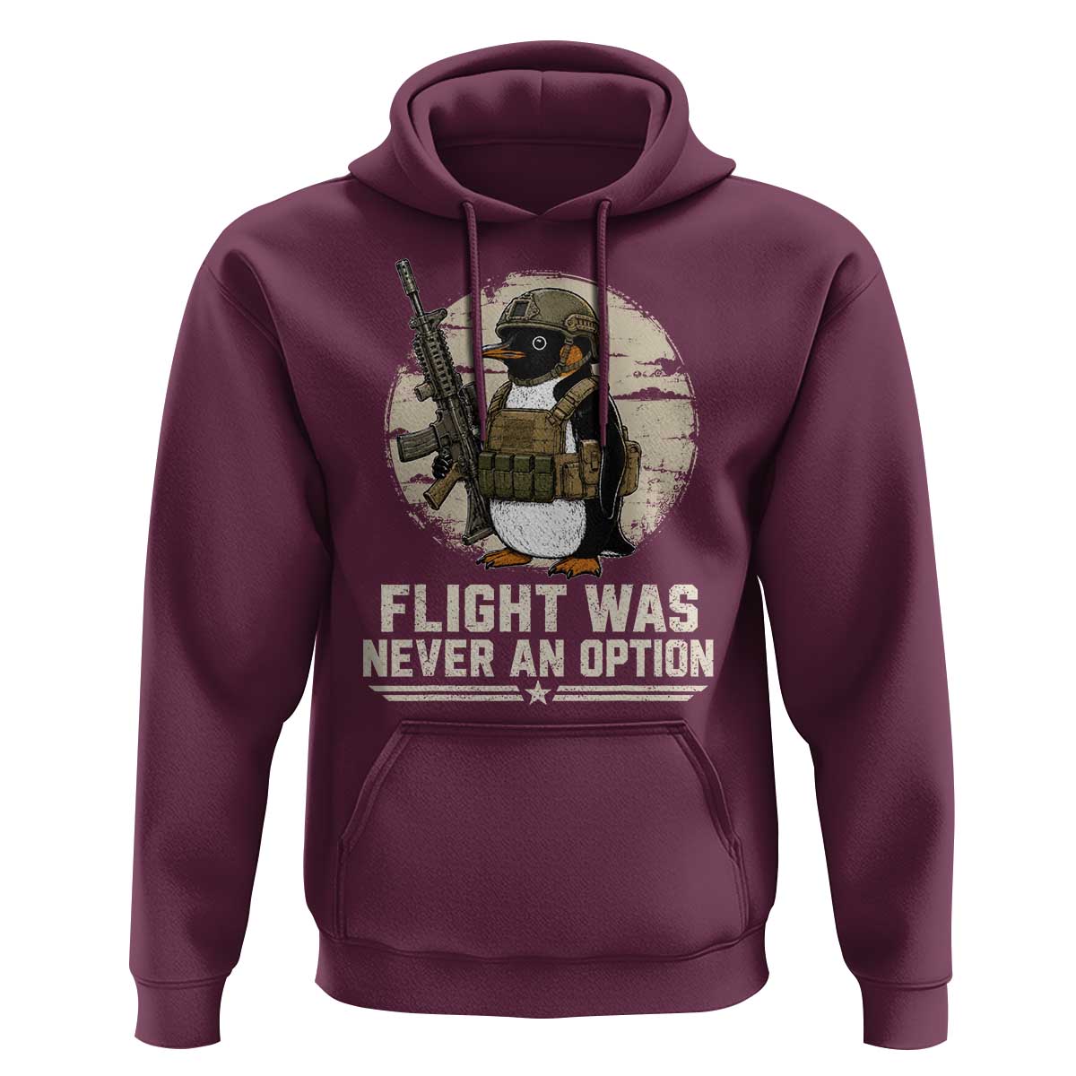 Funny Penguin Flight Was Never An Option Hoodie Tactical Penguin Gun Lover