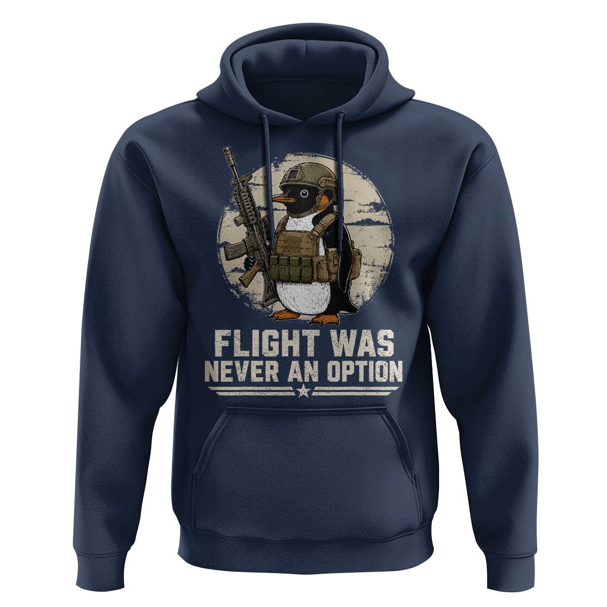 Funny Penguin Flight Was Never An Option Hoodie Tactical Penguin Gun Lover