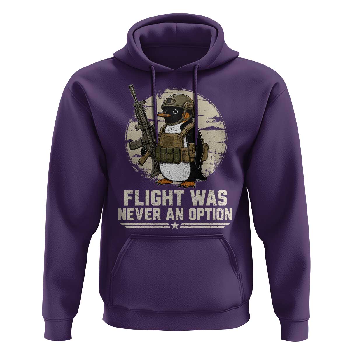 Funny Penguin Flight Was Never An Option Hoodie Tactical Penguin Gun Lover