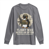 Funny Penguin Flight Was Never An Option Long Sleeve Shirt Tactical Penguin Gun Lover