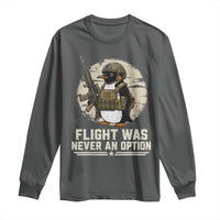 Funny Penguin Flight Was Never An Option Long Sleeve Shirt Tactical Penguin Gun Lover