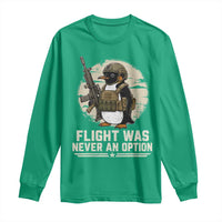Funny Penguin Flight Was Never An Option Long Sleeve Shirt Tactical Penguin Gun Lover