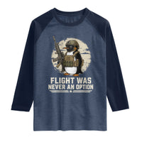 Funny Penguin Flight Was Never An Option Raglan Shirt Tactical Penguin Gun Lover