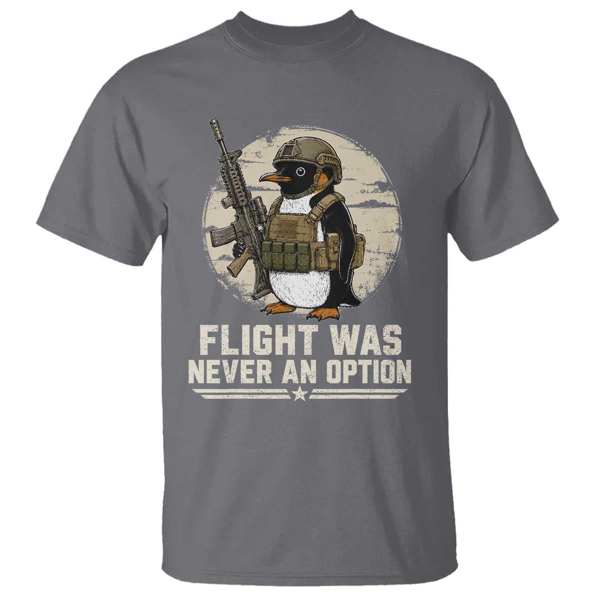Funny Penguin Flight Was Never An Option T Shirt Tactical Penguin Gun Lover