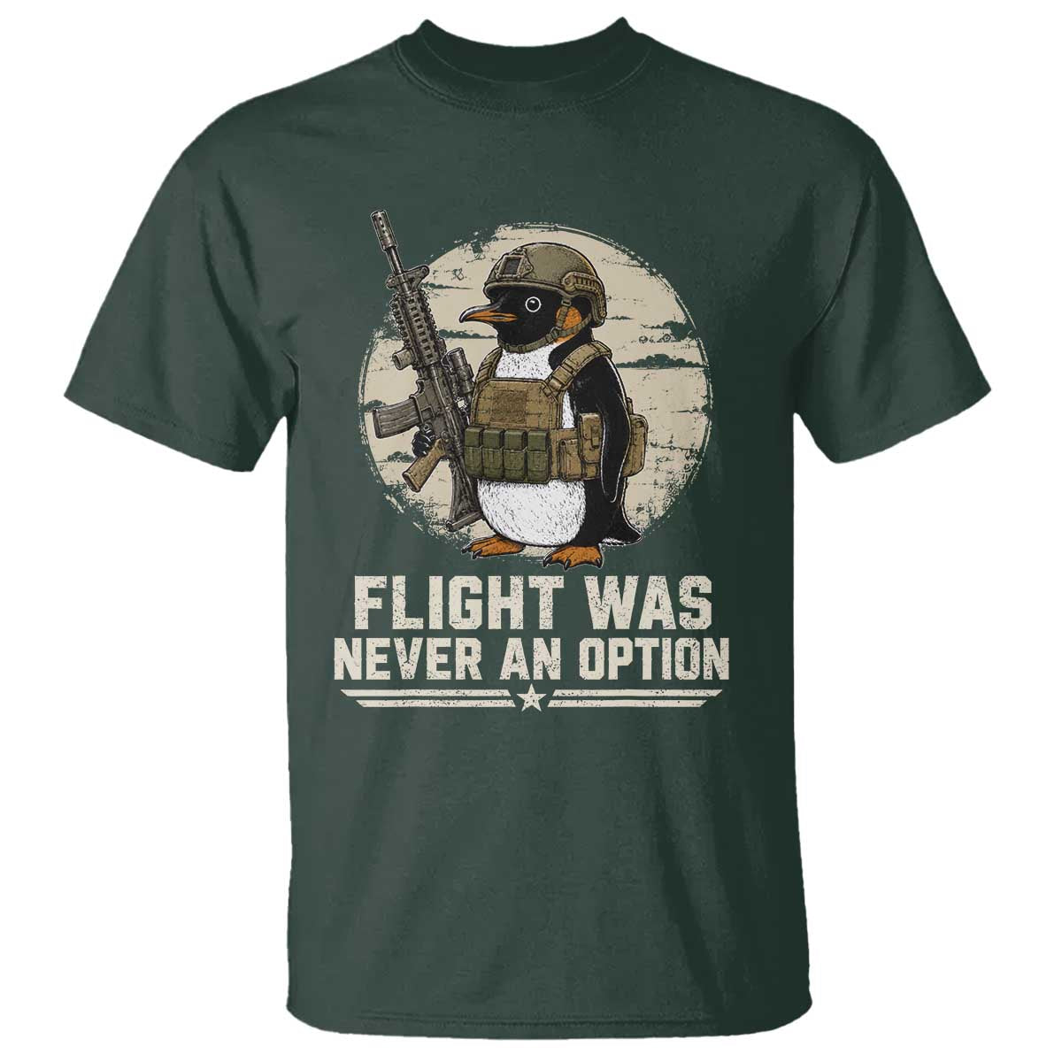 Funny Penguin Flight Was Never An Option T Shirt Tactical Penguin Gun Lover