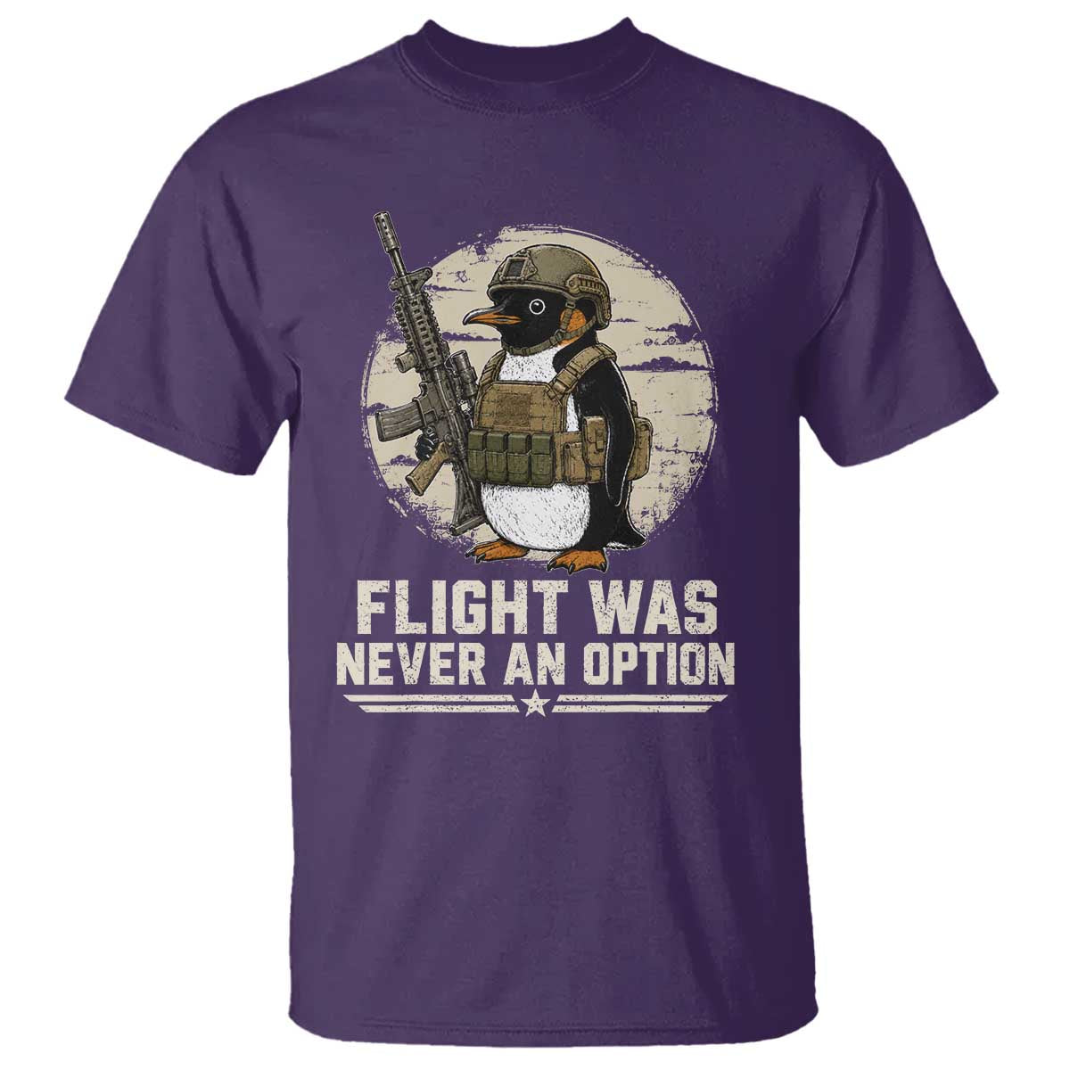 Funny Penguin Flight Was Never An Option T Shirt Tactical Penguin Gun Lover