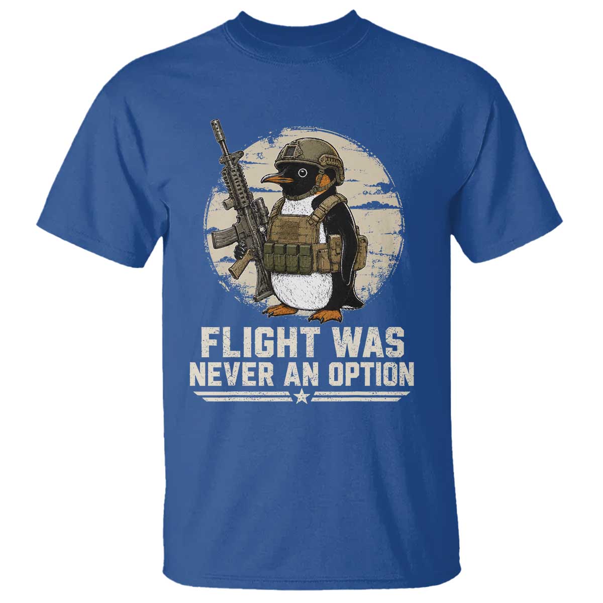 Funny Penguin Flight Was Never An Option T Shirt Tactical Penguin Gun Lover