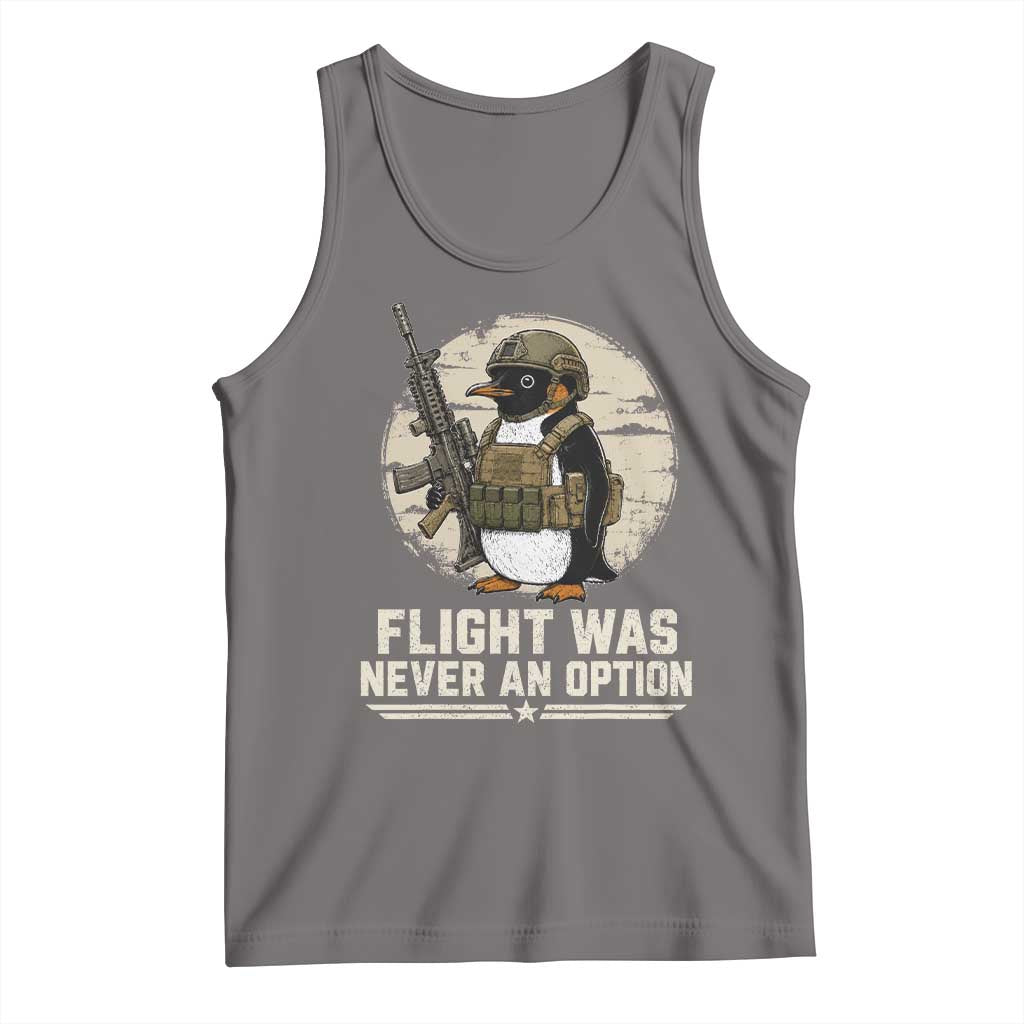 Funny Penguin Flight Was Never An Option Tank Top Tactical Penguin Gun Lover