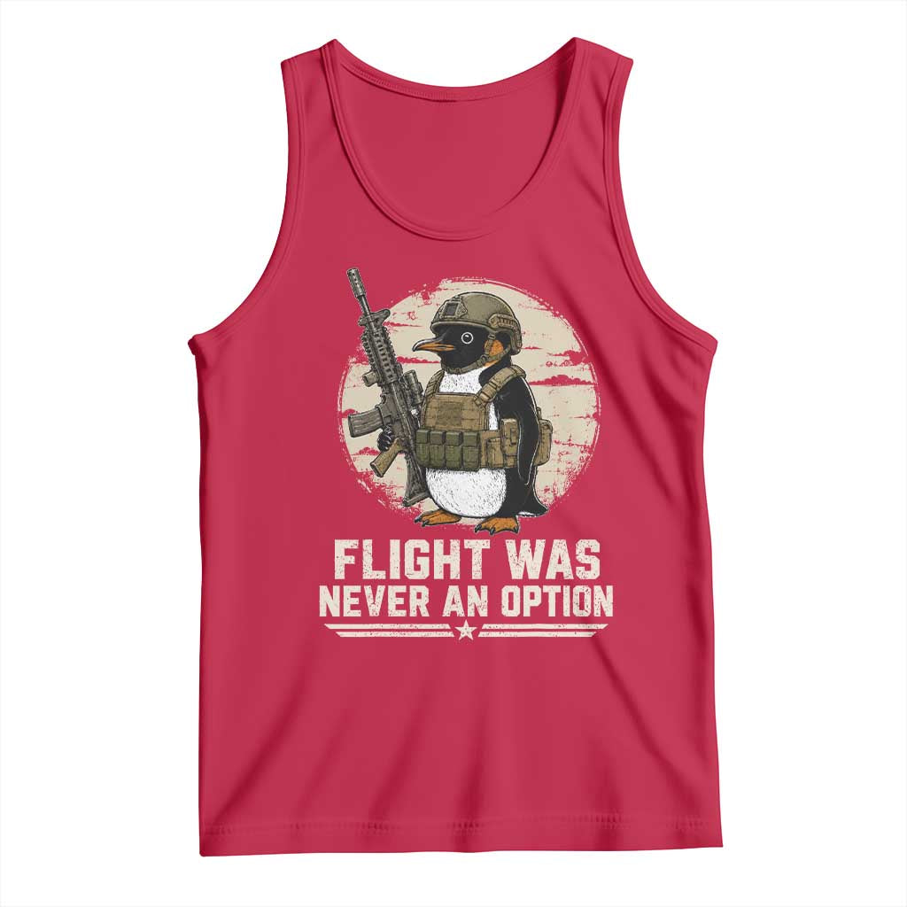 Funny Penguin Flight Was Never An Option Tank Top Tactical Penguin Gun Lover