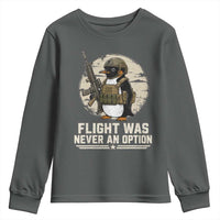 Funny Penguin Flight Was Never An Option Youth Sweatshirt Tactical Penguin Gun Lover