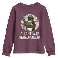Funny Penguin Flight Was Never An Option Youth Sweatshirt Tactical Penguin Gun Lover