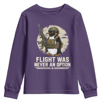 Funny Penguin Flight Was Never An Option Youth Sweatshirt Tactical Penguin Gun Lover
