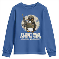 Funny Penguin Flight Was Never An Option Youth Sweatshirt Tactical Penguin Gun Lover