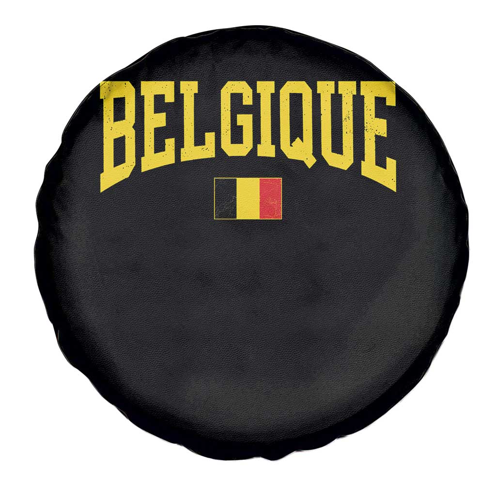 Belgium Belgique Throwback Design Vintage Belgian Flag Jersey Style Spare Tire Cover
