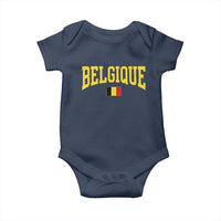 Belgium Belgique Throwback Design Vintage Belgian Flag Jersey Style Baby Onesie