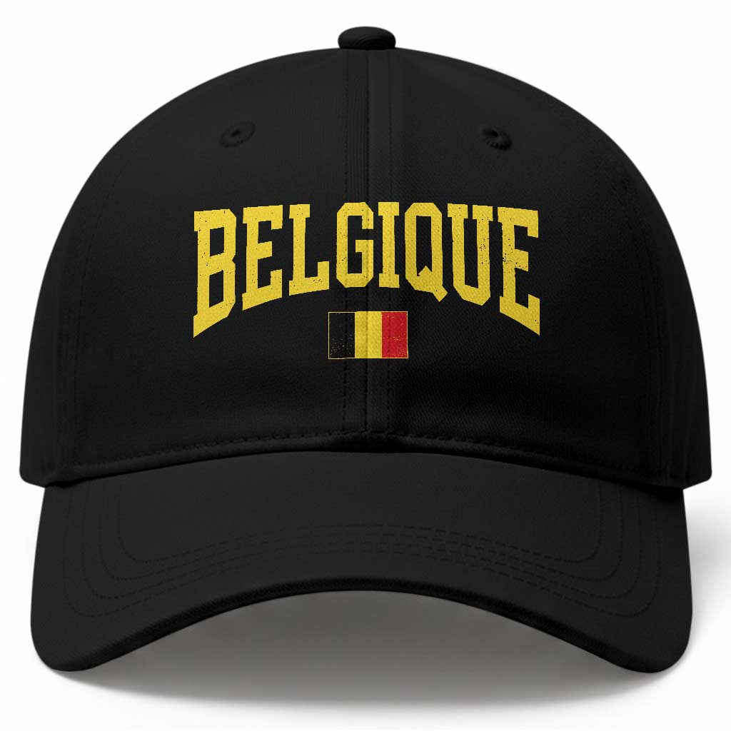 Belgium Belgique Throwback Design Vintage Belgian Flag Jersey Style Baseball Cap