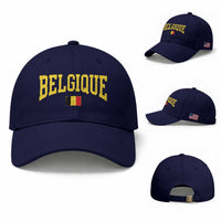 Belgium Belgique Throwback Design Vintage Belgian Flag Jersey Style Baseball Cap