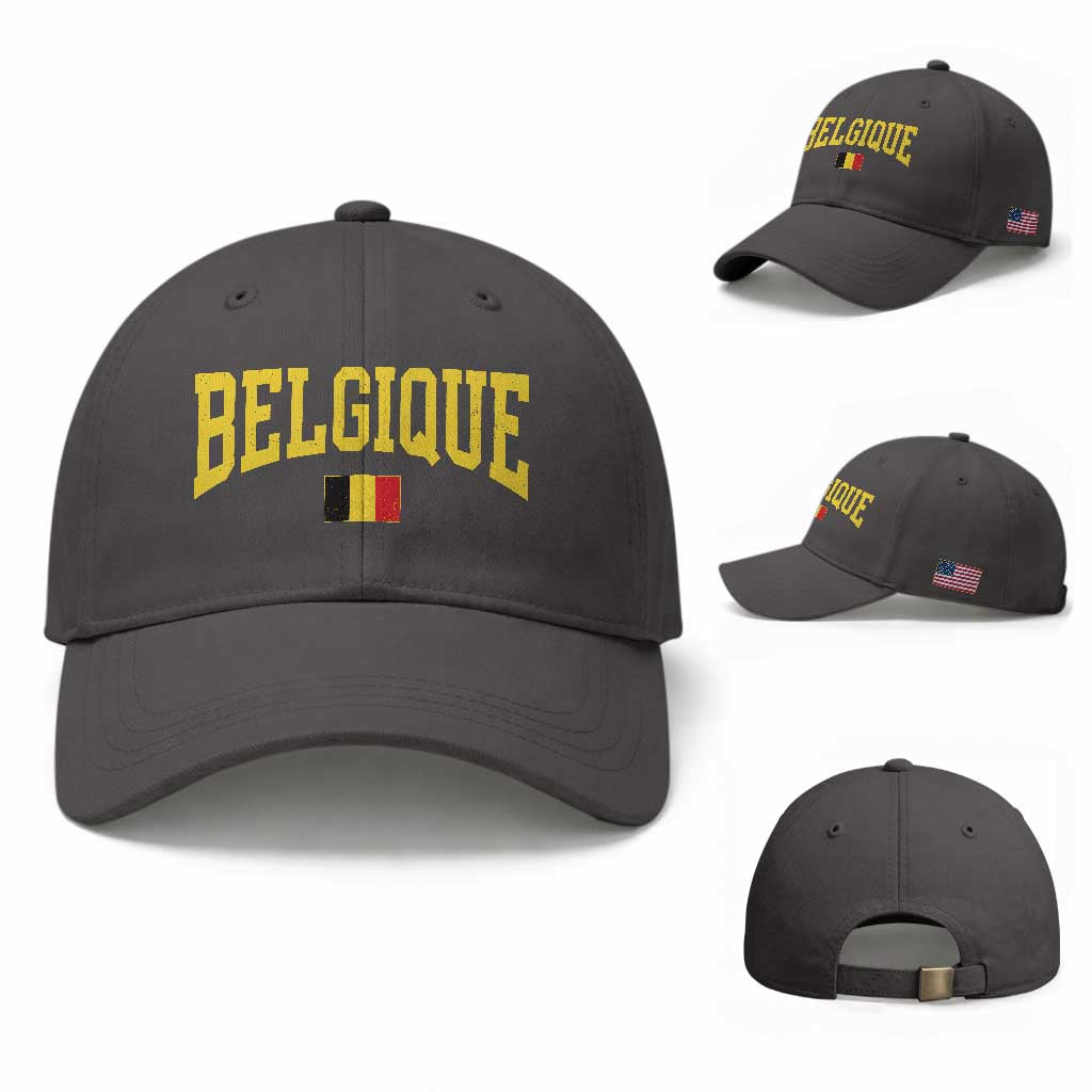 Belgium Belgique Throwback Design Vintage Belgian Flag Jersey Style Baseball Cap