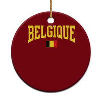 Belgium Belgique Throwback Design Vintage Belgian Flag Jersey Style Ceramic Ornament