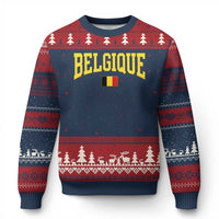 Belgium Belgique Throwback Design Vintage Belgian Flag Jersey Style Ugly Christmas Sweater