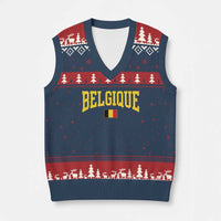 Belgium Belgique Throwback Design Vintage Belgian Flag Jersey Style V-Neck Knit Sweater Vest