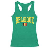 Belgium Belgique Throwback Design Vintage Belgian Flag Jersey Style Racerback Tank Top