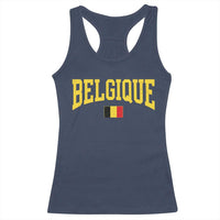 Belgium Belgique Throwback Design Vintage Belgian Flag Jersey Style Racerback Tank Top