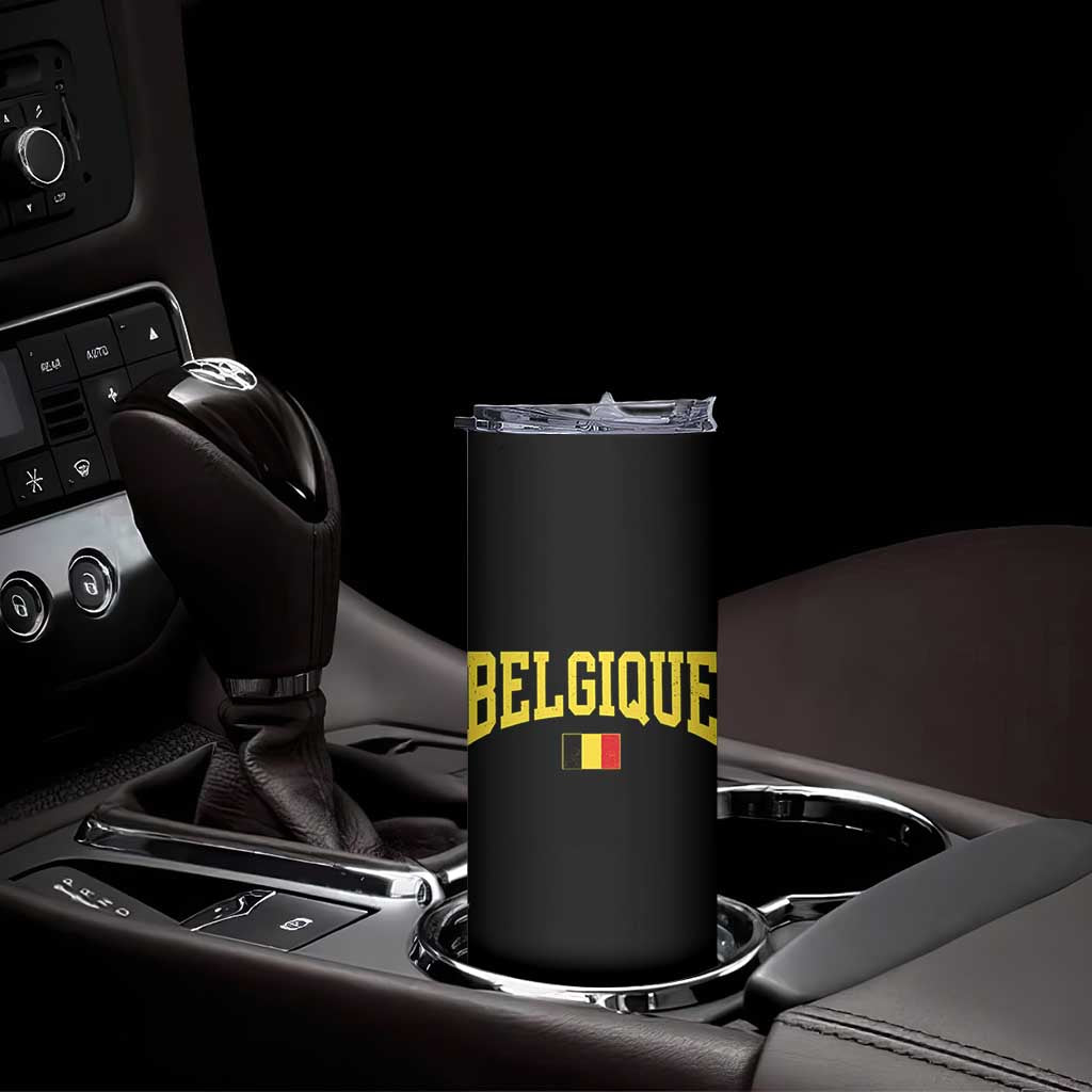 Belgium Belgique Throwback Design Vintage Belgian Flag Jersey Style Skinny Tumbler