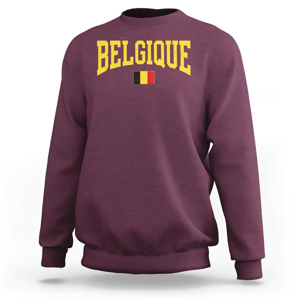 Belgium Belgique Throwback Design Vintage Belgian Flag Jersey Style Sweatshirt