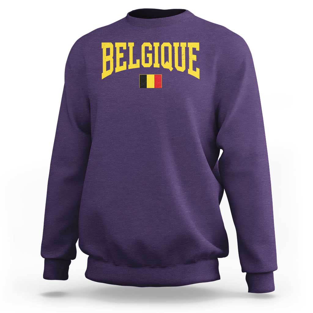 Belgium Belgique Throwback Design Vintage Belgian Flag Jersey Style Sweatshirt