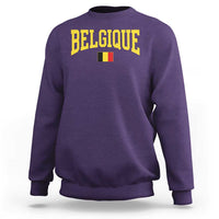 Belgium Belgique Throwback Design Vintage Belgian Flag Jersey Style Sweatshirt