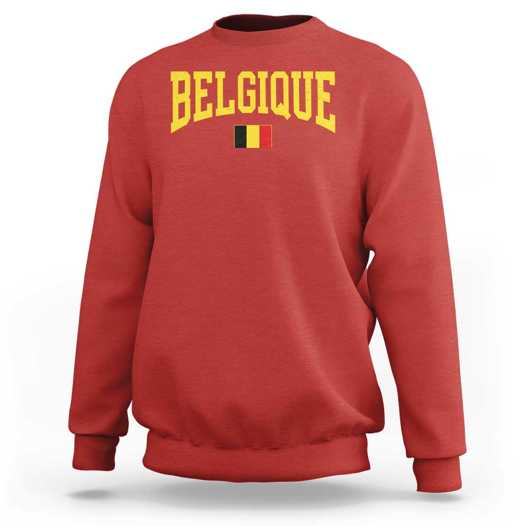 Belgium Belgique Throwback Design Vintage Belgian Flag Jersey Style Sweatshirt