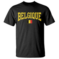 Belgium Belgique Throwback Design Vintage Belgian Flag Jersey Style T Shirt