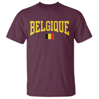 Belgium Belgique Throwback Design Vintage Belgian Flag Jersey Style T Shirt