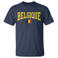 Belgium Belgique Throwback Design Vintage Belgian Flag Jersey Style T Shirt