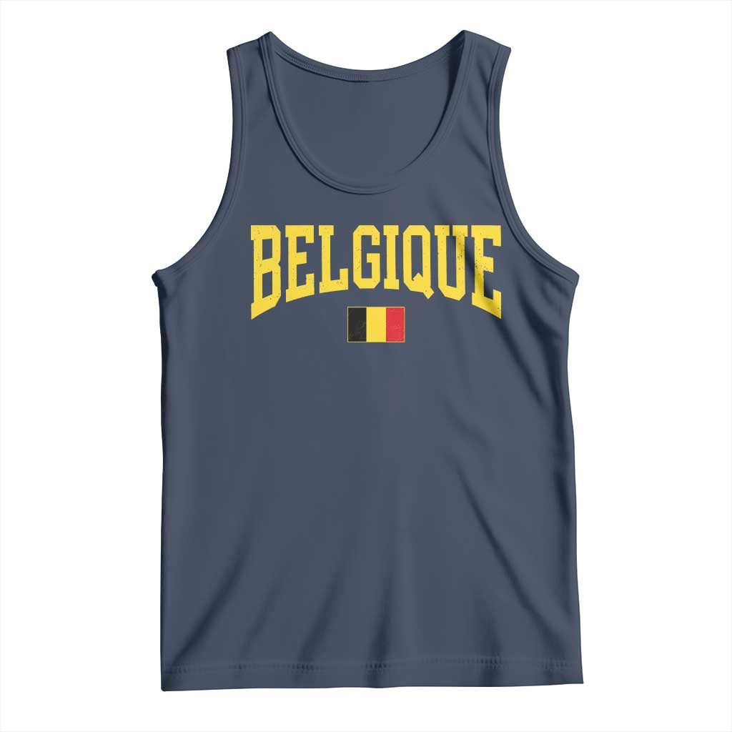 Belgium Belgique Throwback Design Vintage Belgian Flag Jersey Style Tank Top