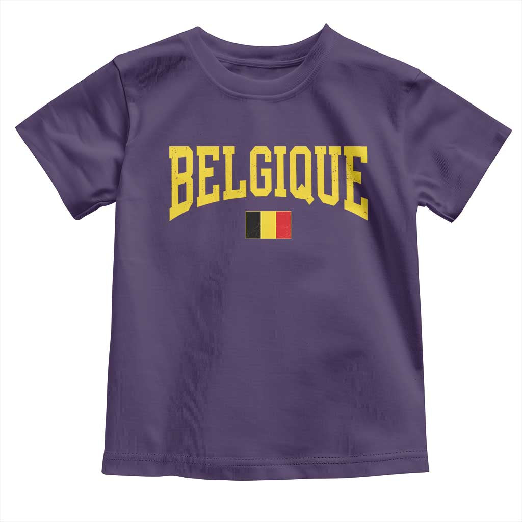 Belgium Belgique Throwback Design Vintage Belgian Flag Jersey Style Toddler T Shirt
