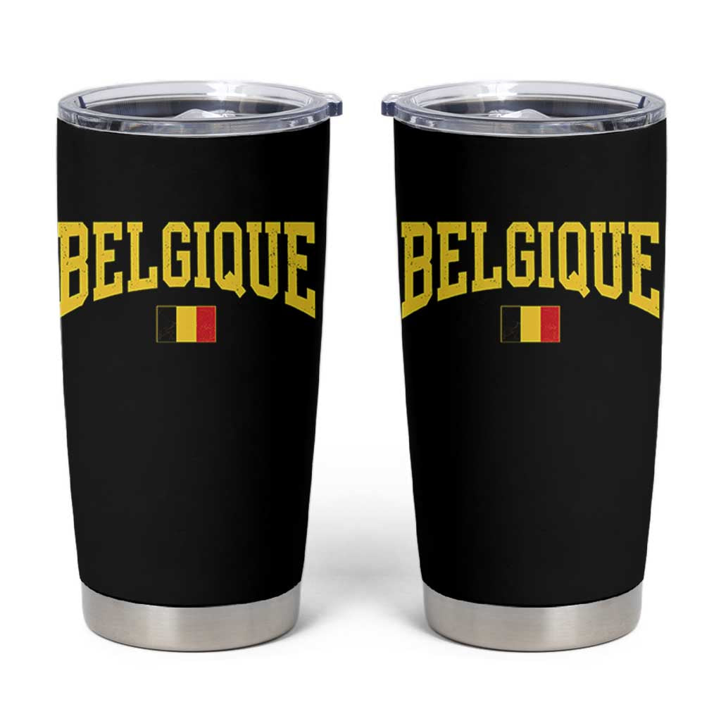 Belgium Belgique Throwback Design Vintage Belgian Flag Jersey Style Tumbler Cup