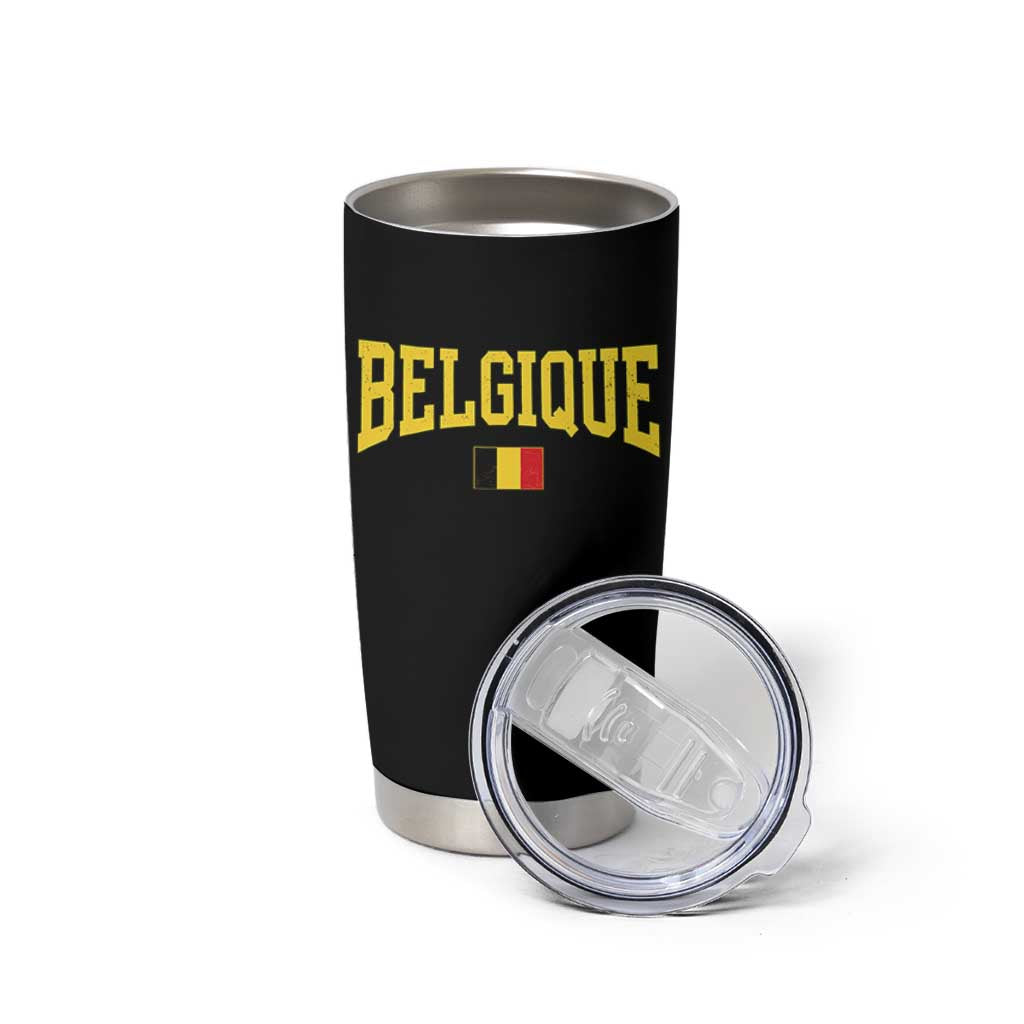 Belgium Belgique Throwback Design Vintage Belgian Flag Jersey Style Tumbler Cup