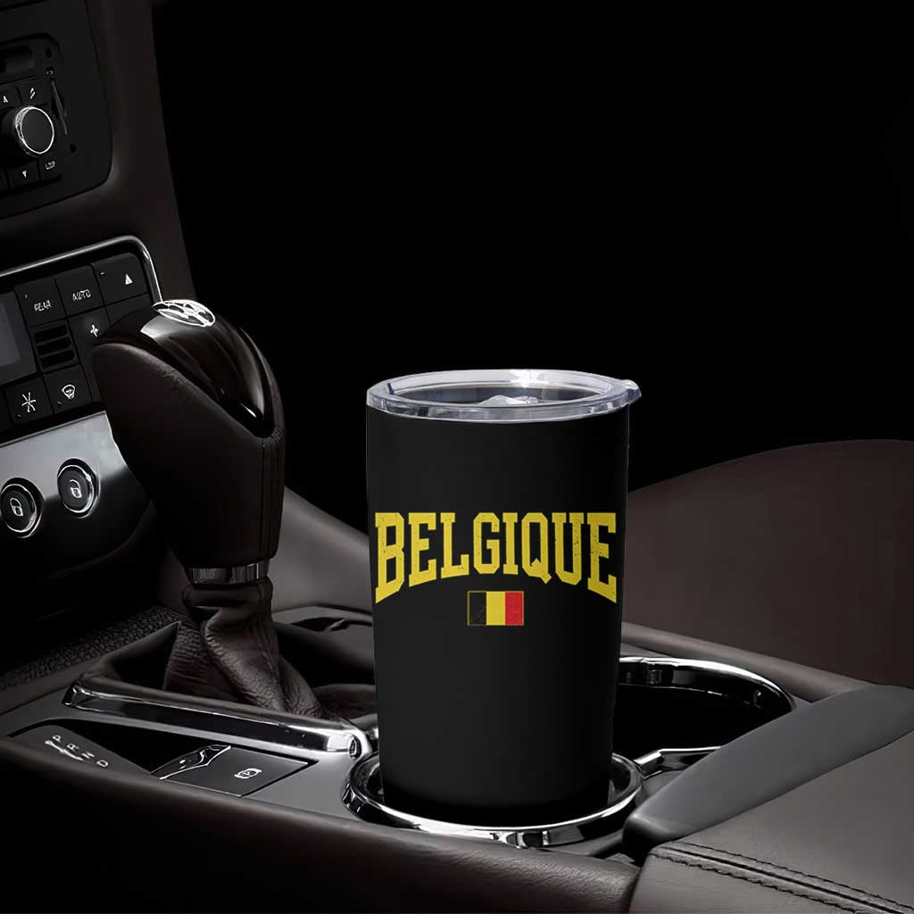 Belgium Belgique Throwback Design Vintage Belgian Flag Jersey Style Tumbler Cup