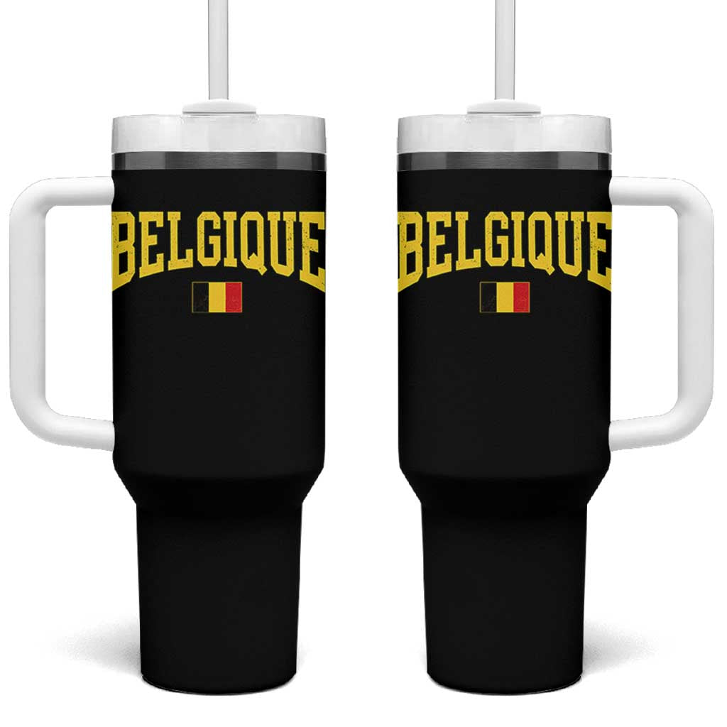 Belgium Belgique Throwback Design Vintage Belgian Flag Jersey Style Tumbler With Handle