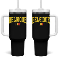 Belgium Belgique Throwback Design Vintage Belgian Flag Jersey Style Tumbler With Handle