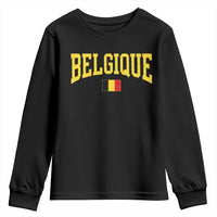 Belgium Belgique Throwback Design Vintage Belgian Flag Jersey Style Youth Sweatshirt
