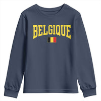 Belgium Belgique Throwback Design Vintage Belgian Flag Jersey Style Youth Sweatshirt