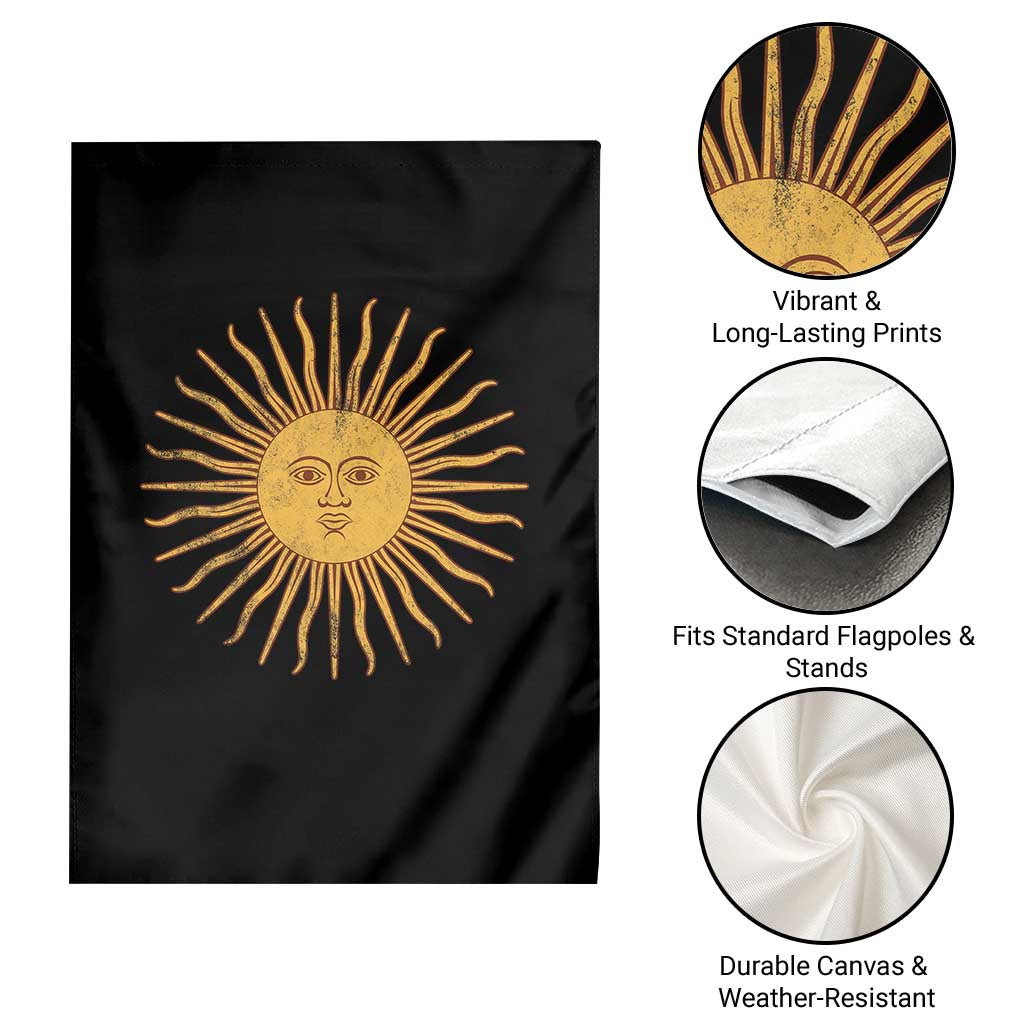 Argentina Sol De Mayo Vintage Argentinian Sun Throwback Design Garden Flag